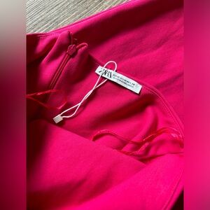 NWOT pink zara strapless dress